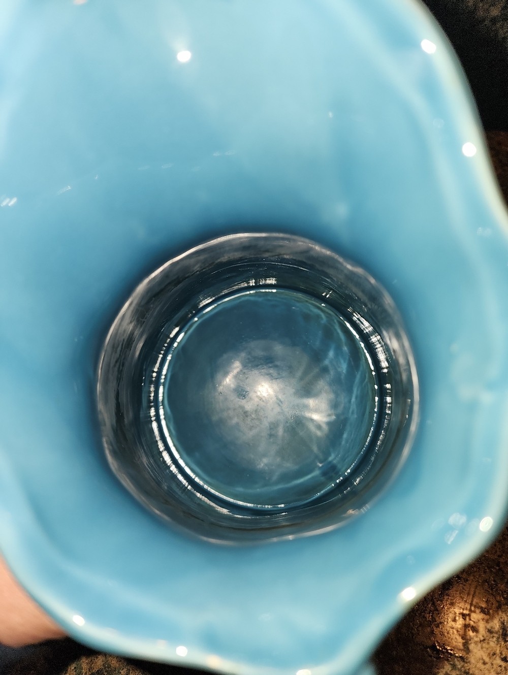 Source Unknown Blue Ceramic Pitcher - Picture 6 of 7